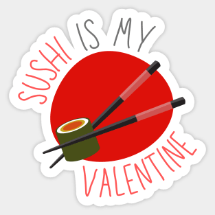 Vintage Sushi Is My Valentine Sticker